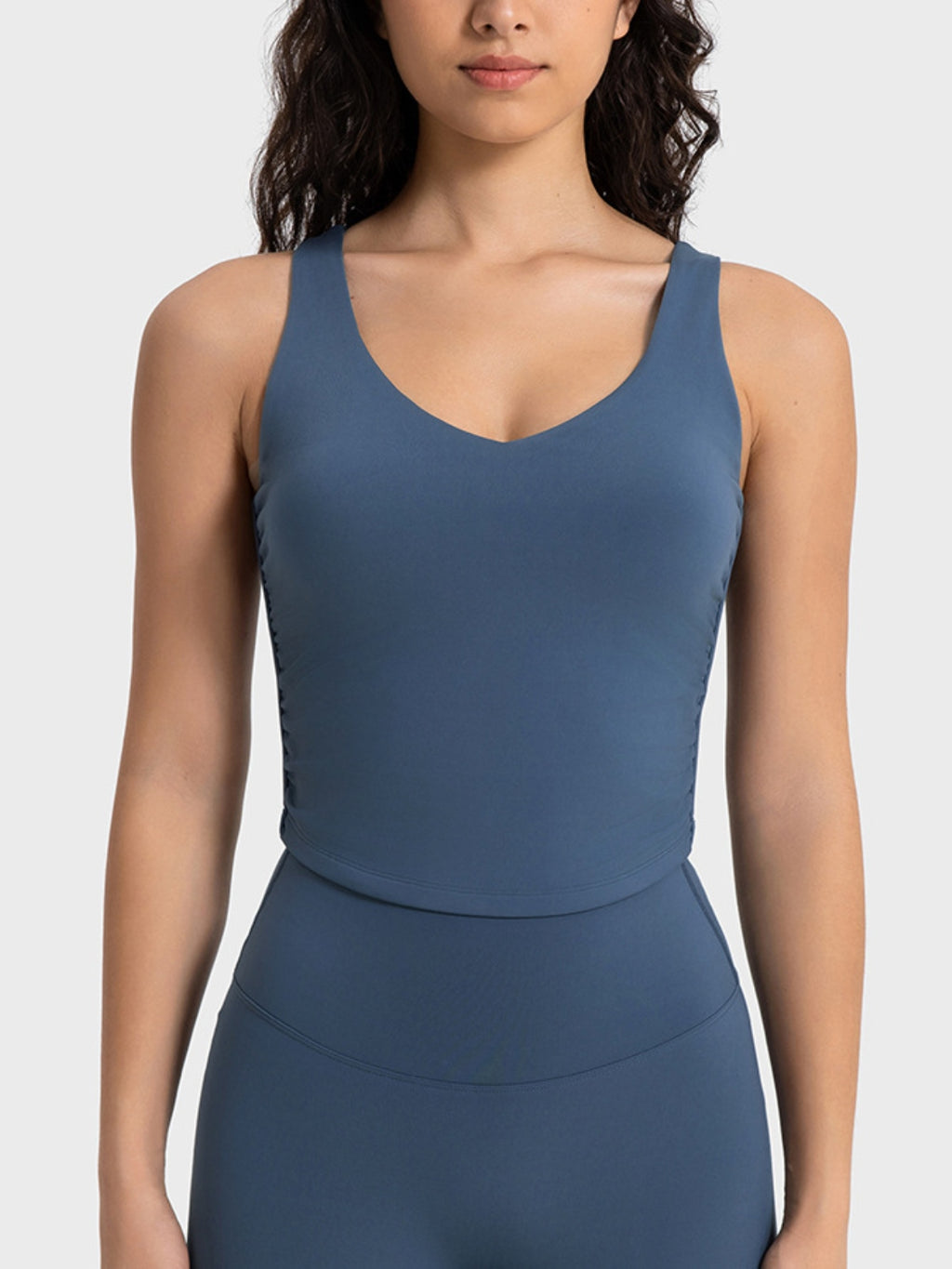 Cropped Sport Tank in Peacock Blue for Women
