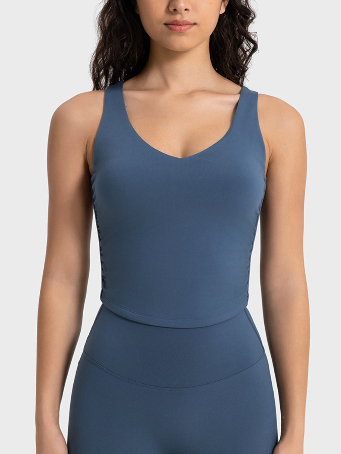 Cropped Sport Tank in Peacock Blue for Women