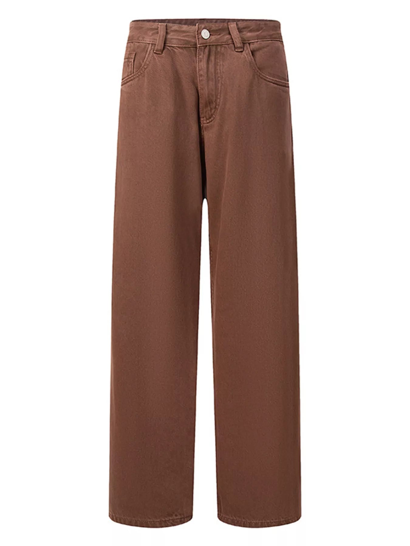Vintage Wash Wide Leg Jeans in Khaki for Men
