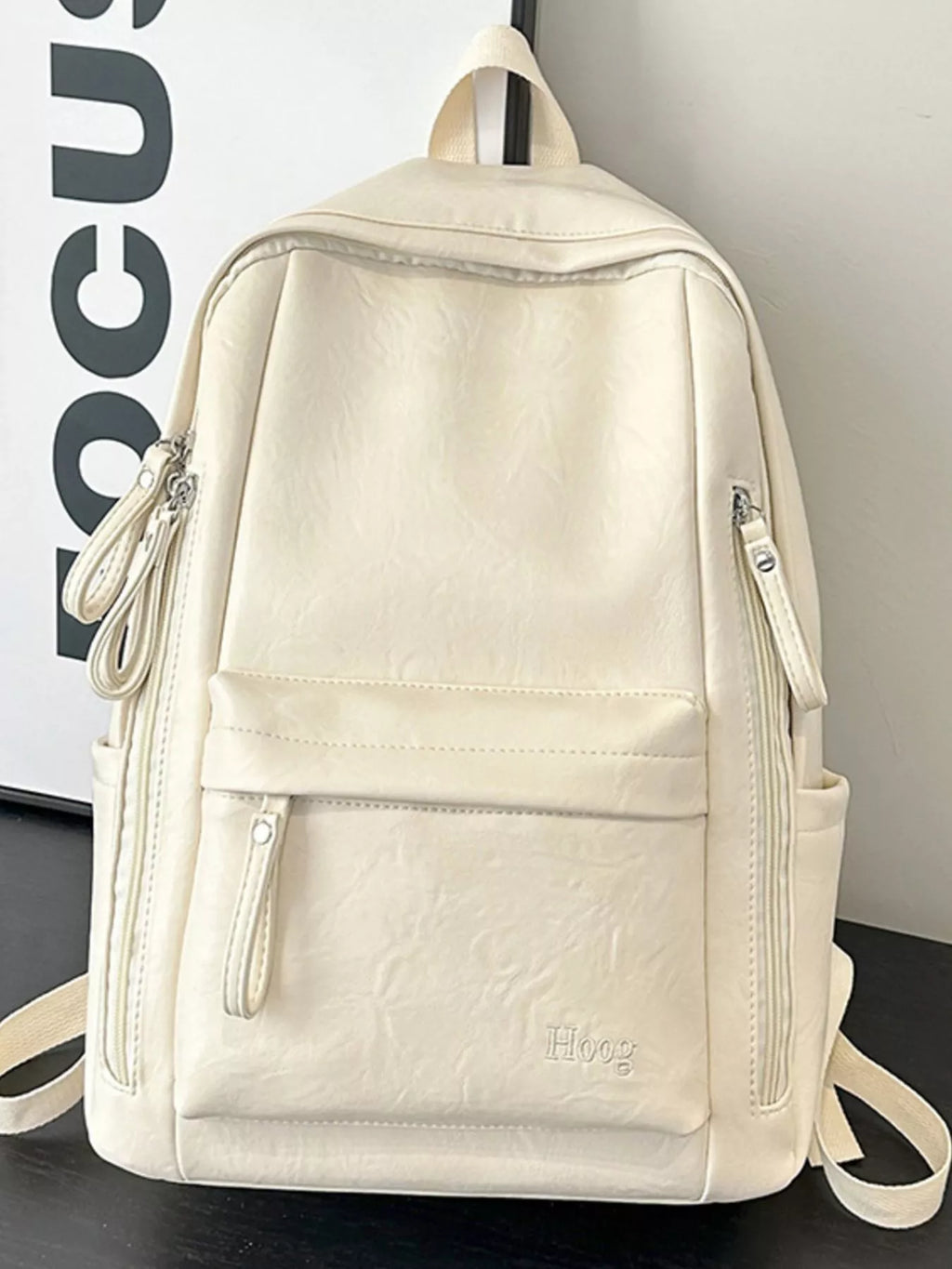 Leather Texture Backpack Bag for Women