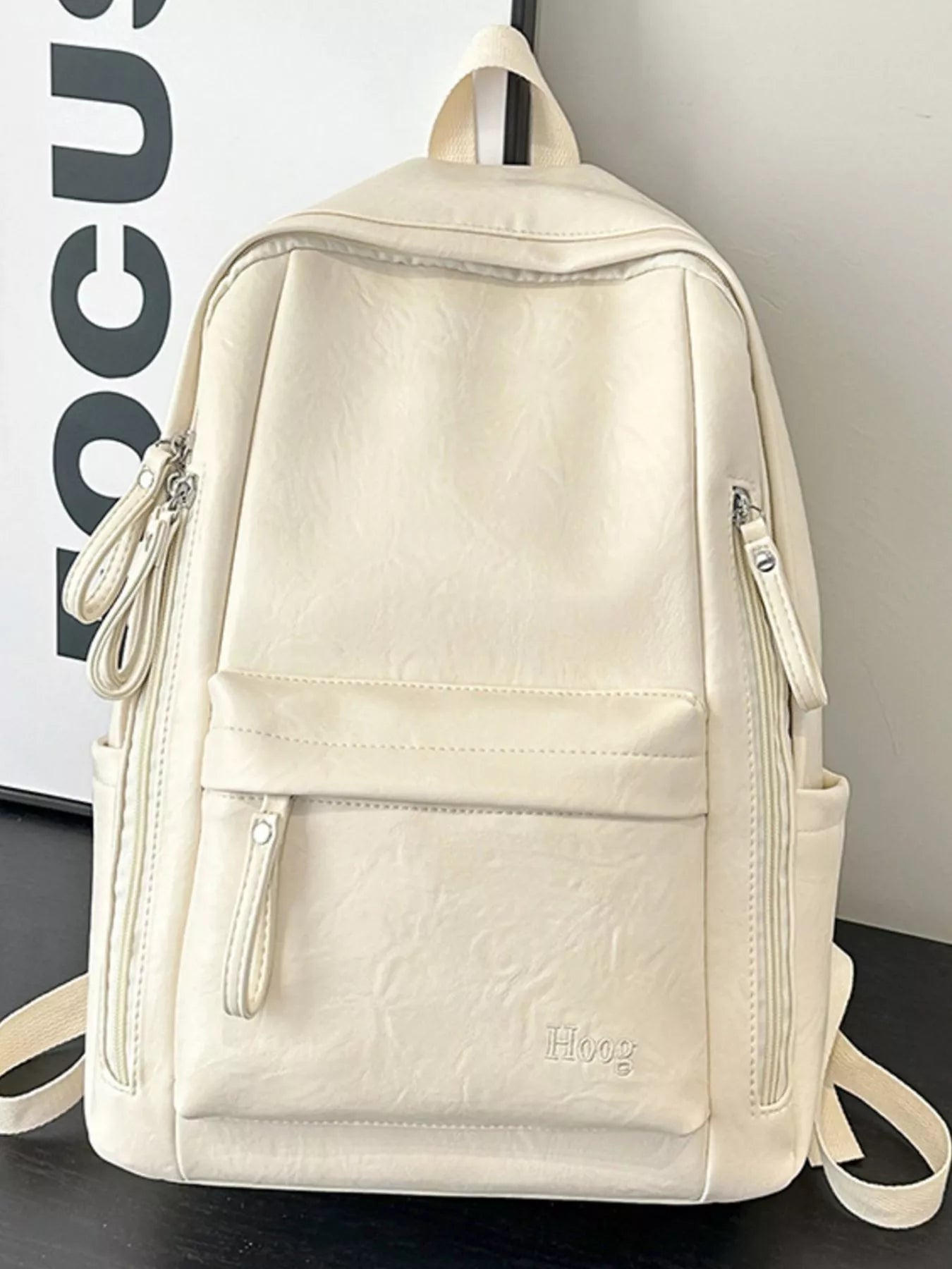Leather Texture Backpack Bag for Women