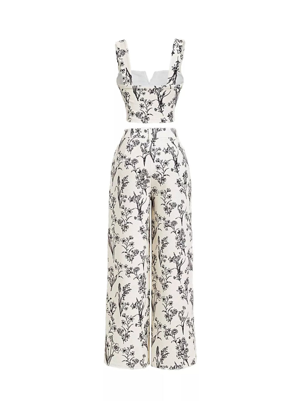 Floral Print Cami Top and Wide Leg Pants Set in Purple for Women