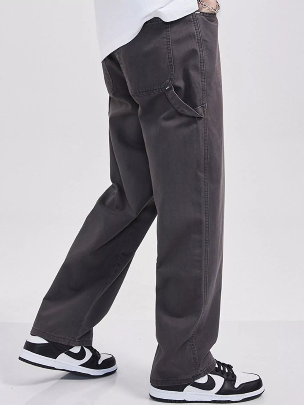Loose Fit Cargo Jeans Plus Size in Apricot for Men