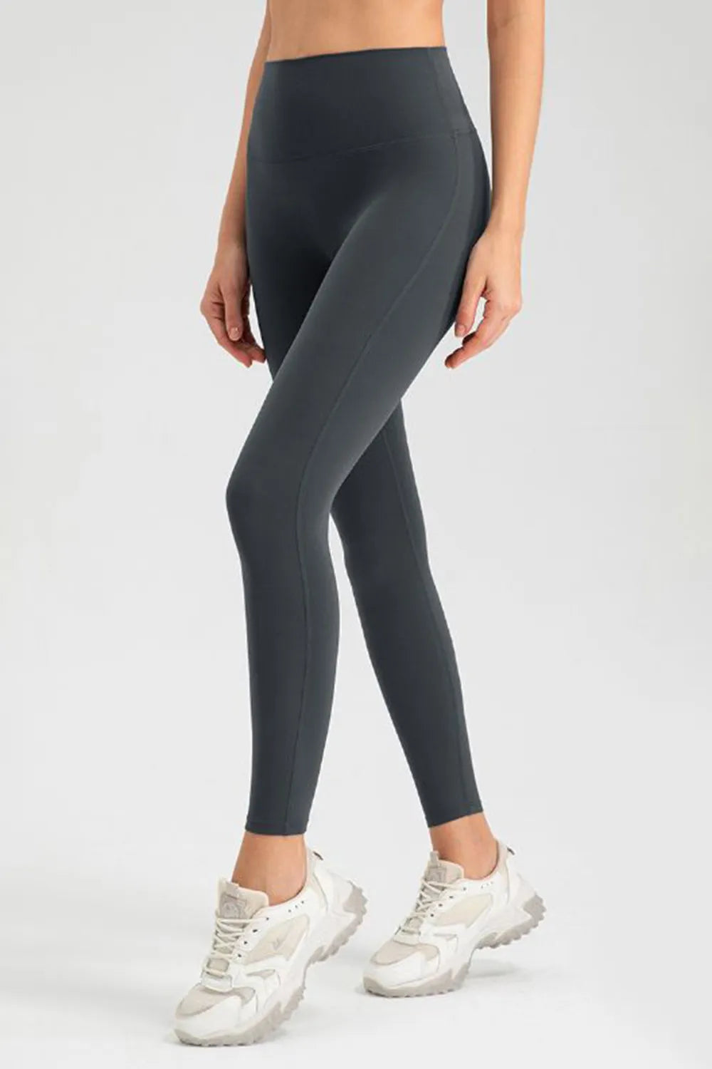 High Waist Skinny Active Pants in Dark Gray for Women
