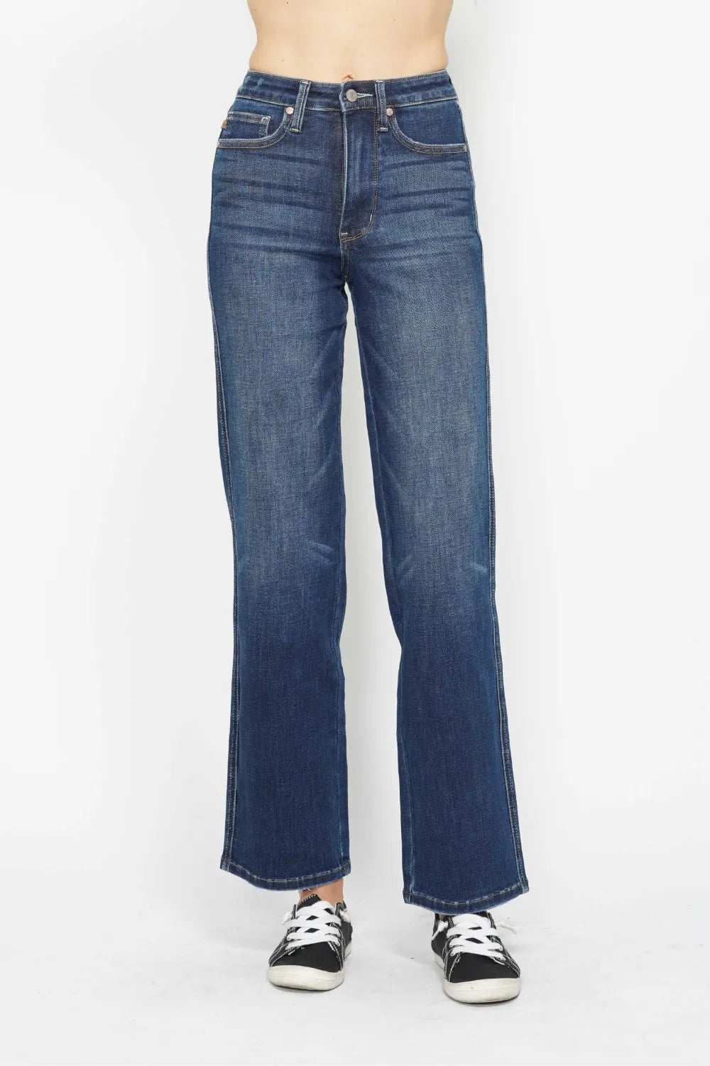 Plus Size High Waist Tummy Control Jeans in Dark for Women