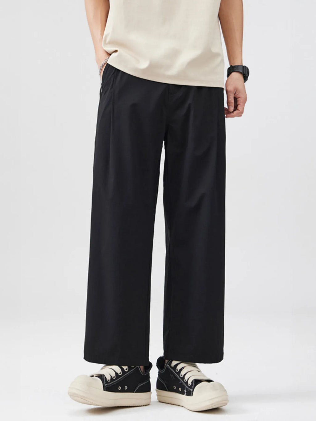 Wide Leg Pants Plus Size in Khaki for Men