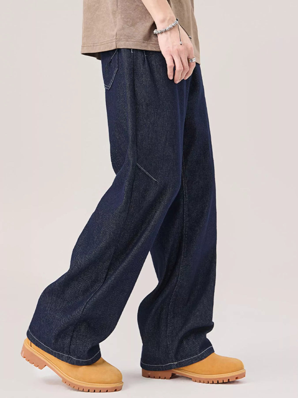 Wide Leg Jeans in Dark Blue for Men