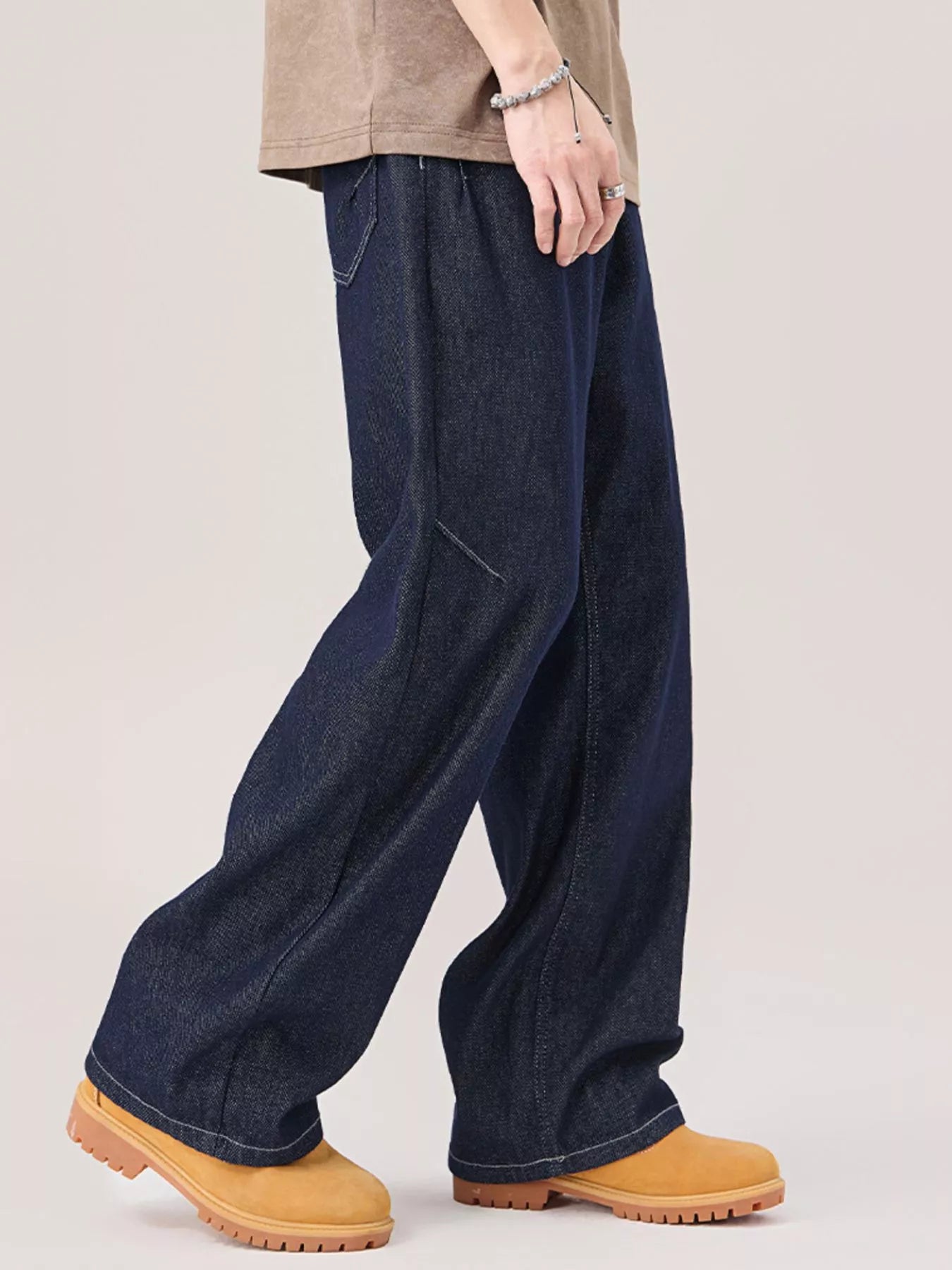 Wide Leg Jeans in Dark Blue for Men