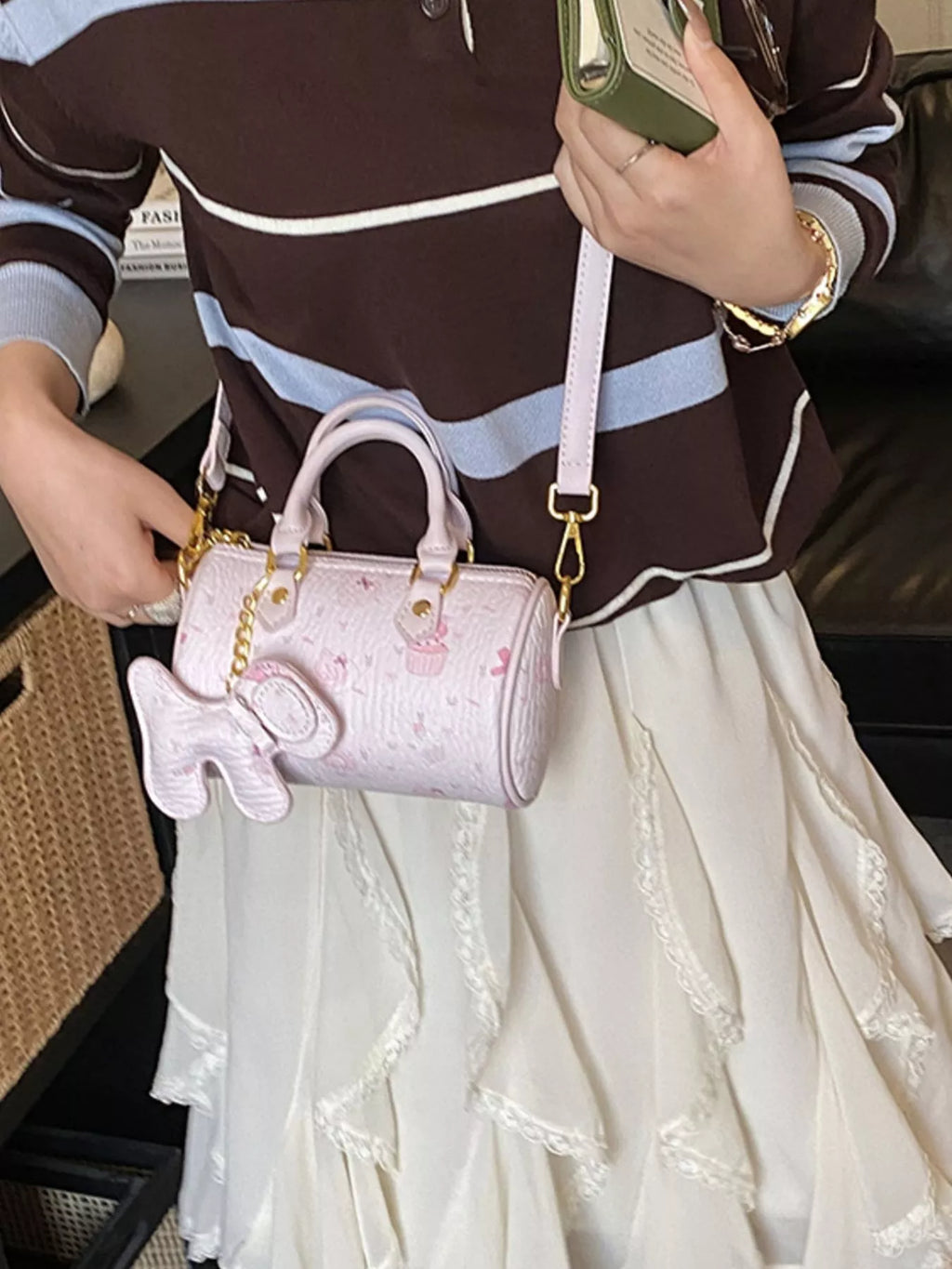 Barrel Crossbody Bag for Women