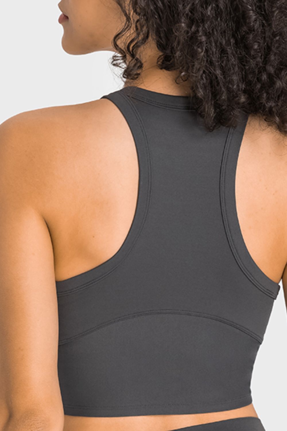 Racerback Cropped Sports Tank in Black for Women