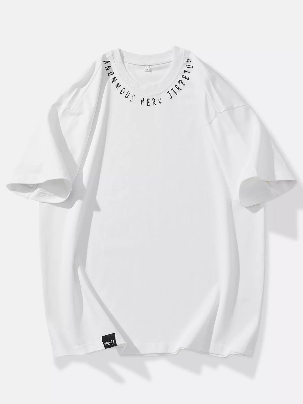 Plus Size Round Neck Short Sleeve T-Shirt in Soft in White for Men