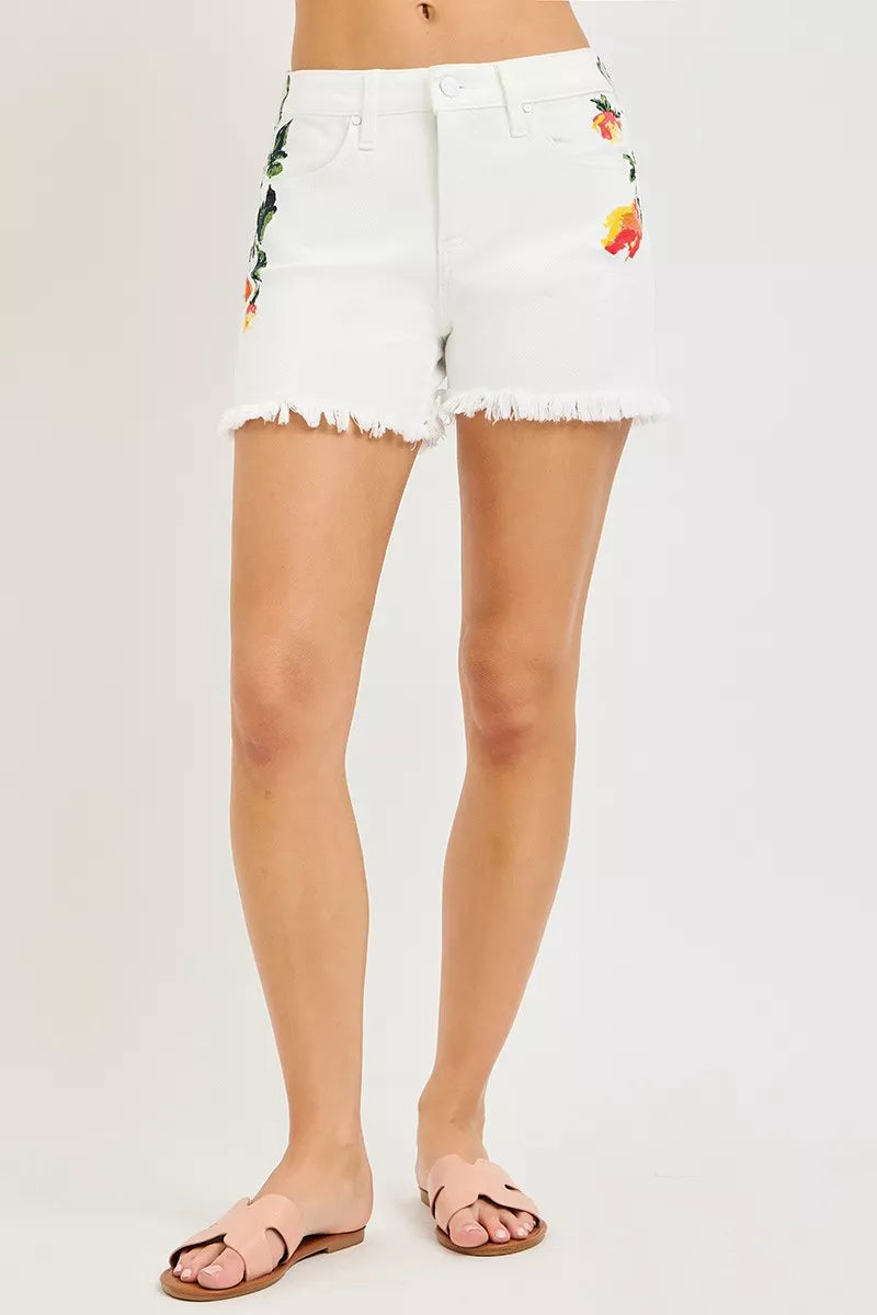 Tummy Control High Rise Flower Printed Shorts for Women