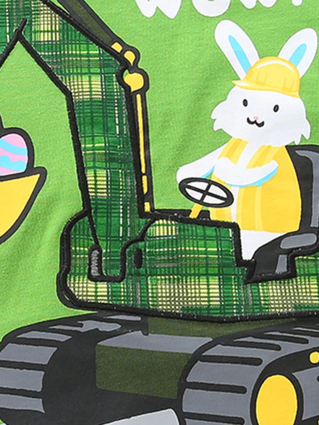 Rabbit Excavator Print Tee and Shorts Set in Green for Boys
