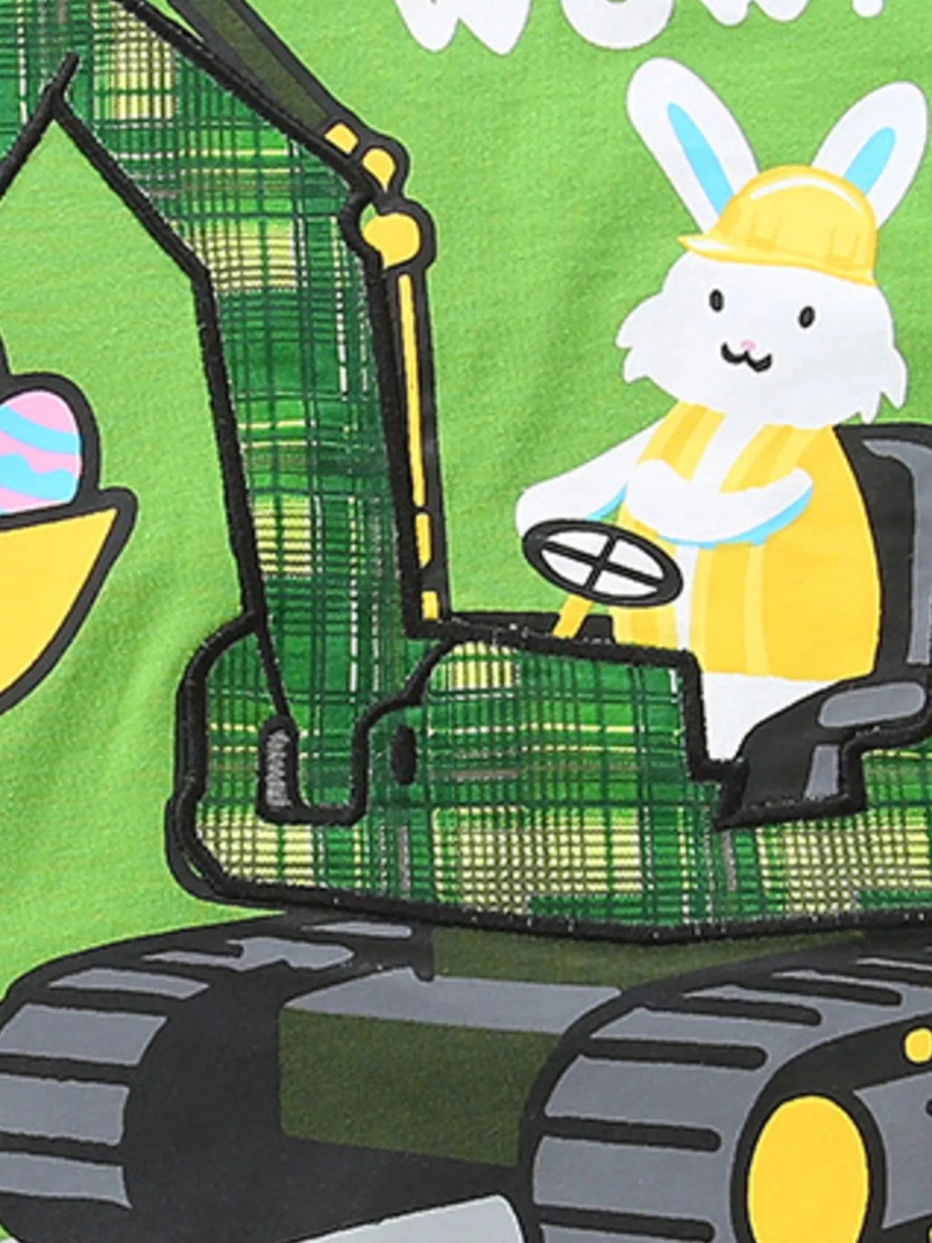 Rabbit Excavator Print Tee and Shorts Set in Green for Boys