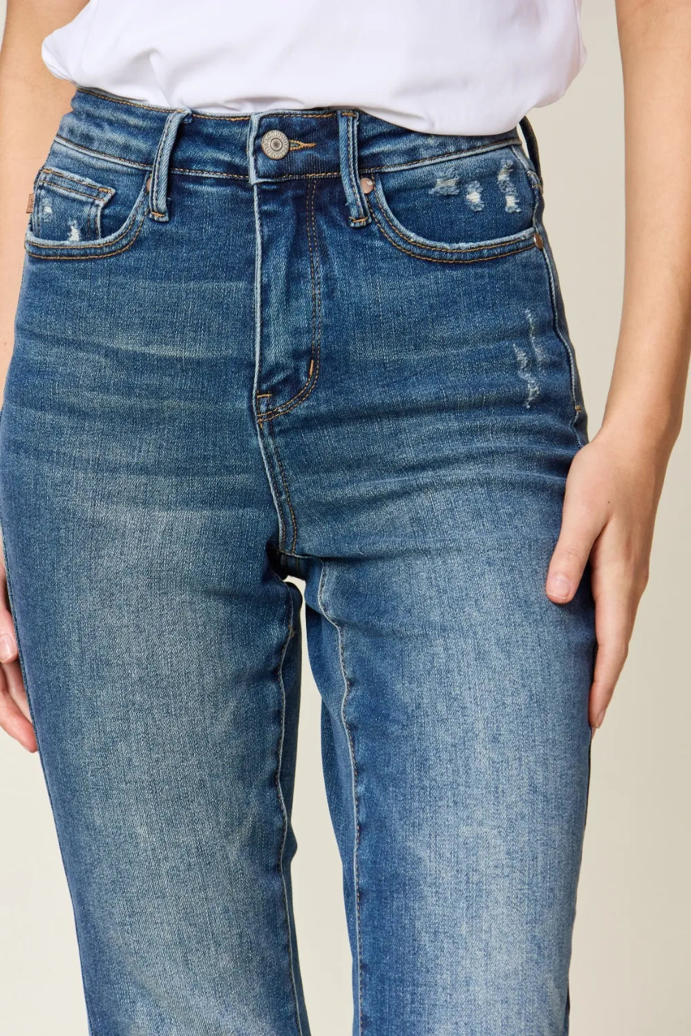Plus Size Tummy Control High Waist Slim Jeans for Women