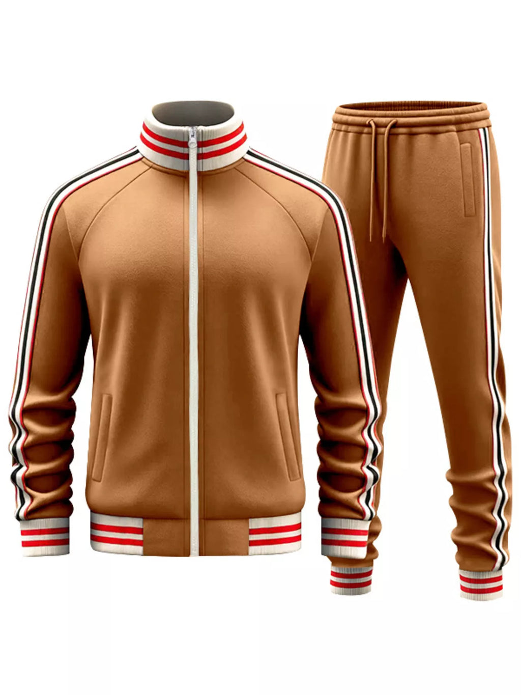 Striped Zip Up Outerwear and Pants Plus Size in Cerulean for Men
