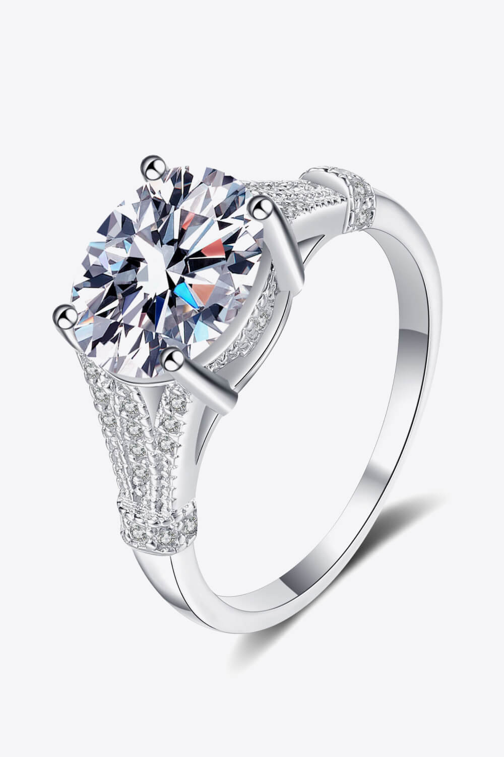 Unpredictable Day 3 Carat Moissanite Ring in Silver for Women