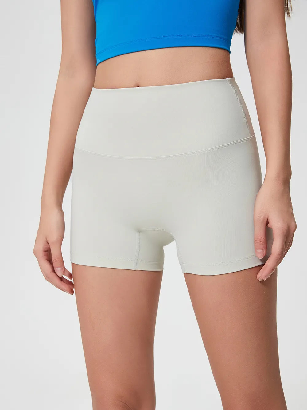 High Waist Active Shorts in Deep Dark Green in Mocha for Women