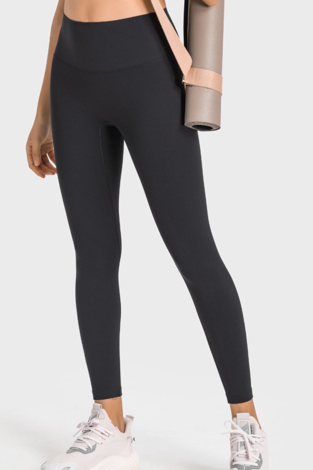 High-Rise Wide Waistband Yoga Leggings in Sky Blue for Women