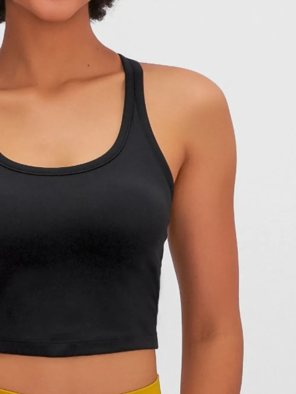 Scoop Neck Active Tank with Detachable Chest Pads in Dusty Pink for Women
