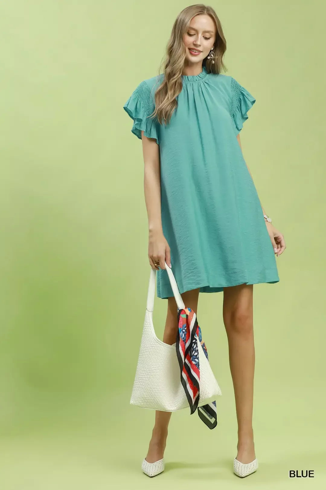 Ruffle Flutter Sleeve Dress for Women