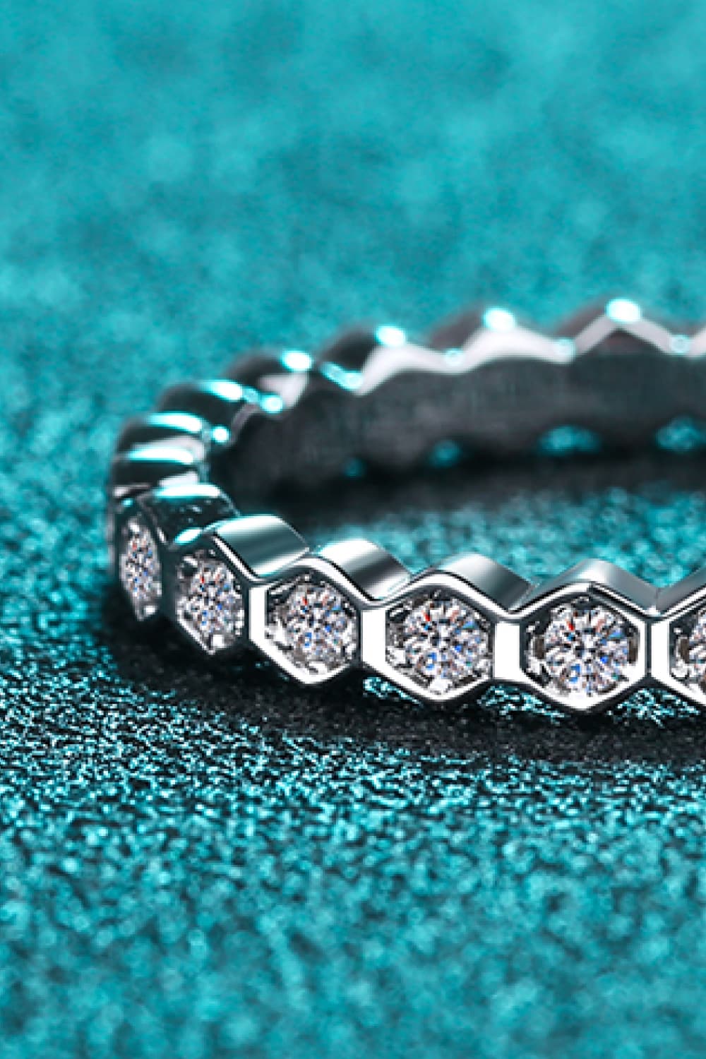 Moissanite 925 Sterling Silver Eternity Ring for Women