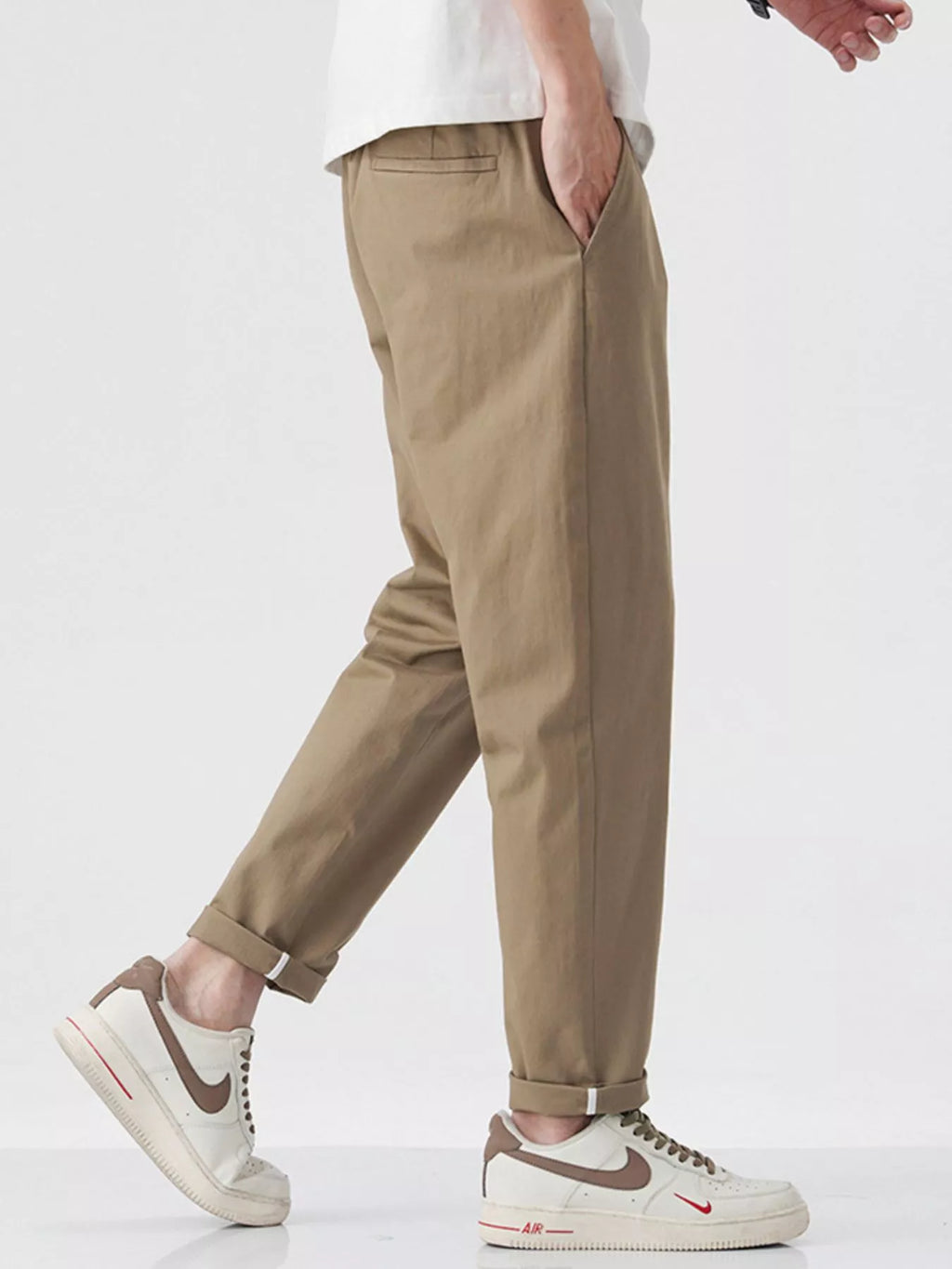 Loose Fit Pants in Khaki for Men