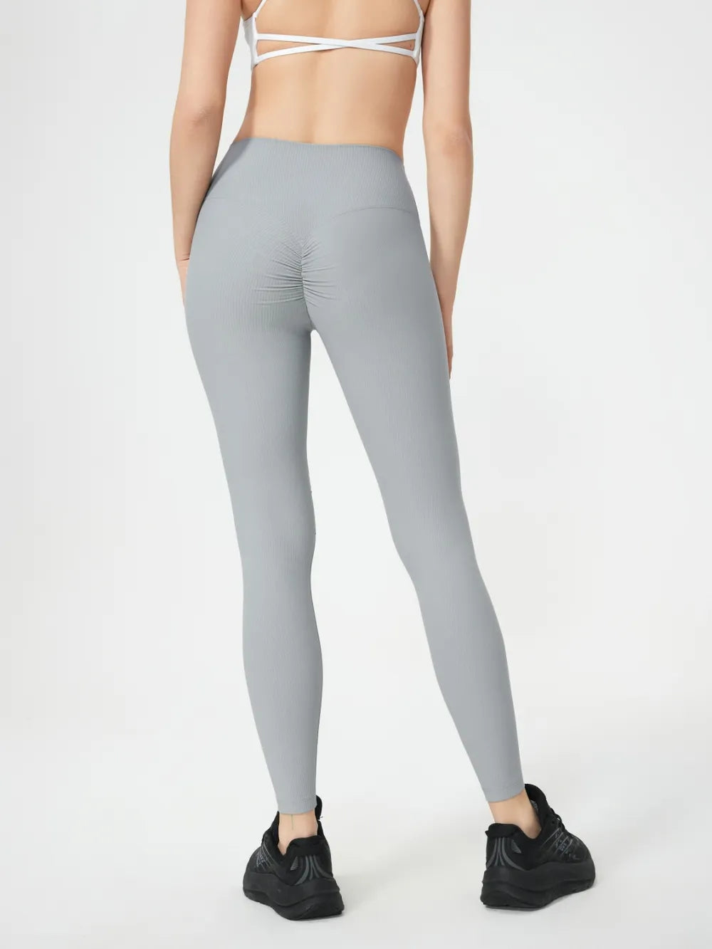 High Waist Active Leggings in Light Gray for Women
