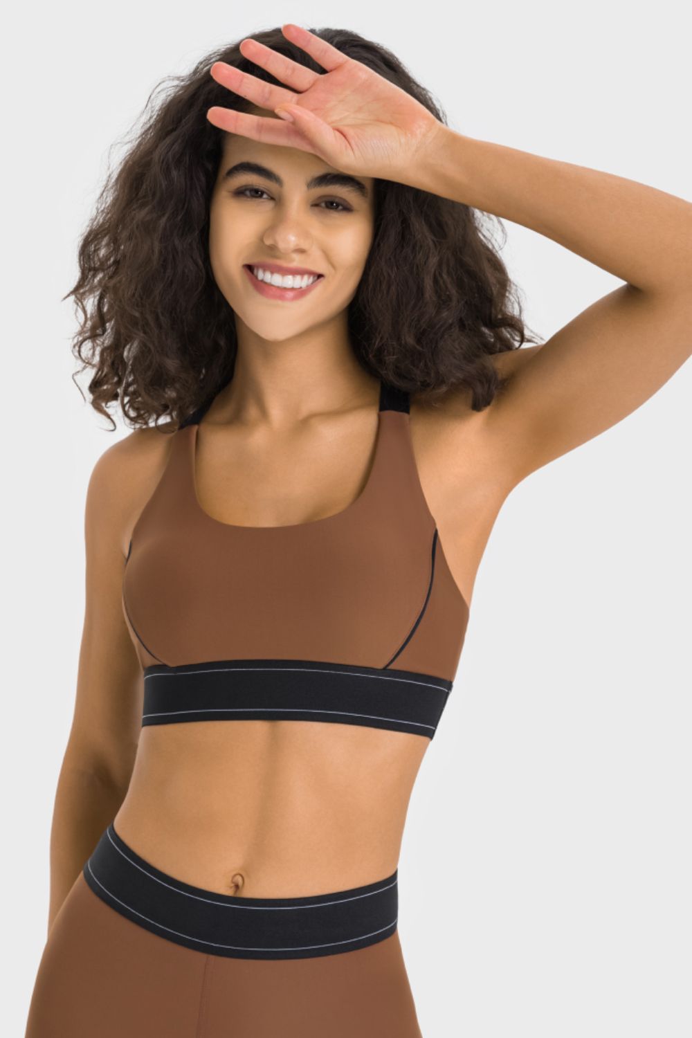 Contrast Sports Bra in Gray for Women