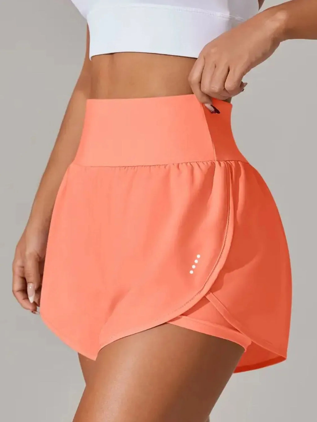 Pocketed High Waist Active Shorts in Blush Pink for Women