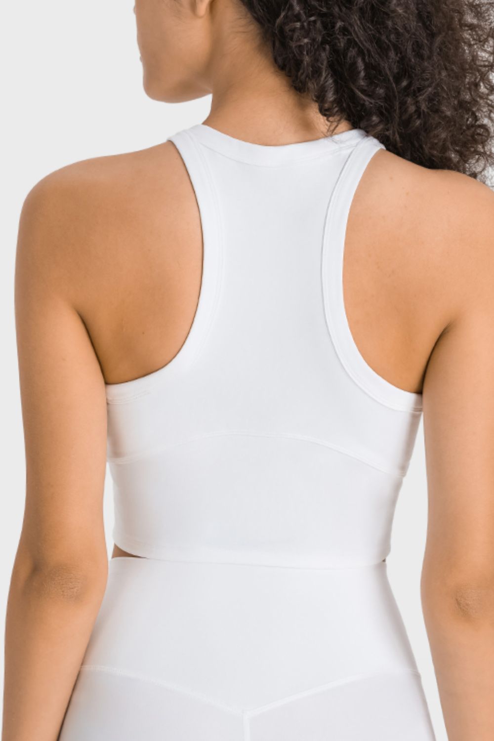 Racerback Cropped Sports Tank in Neon Green for Women