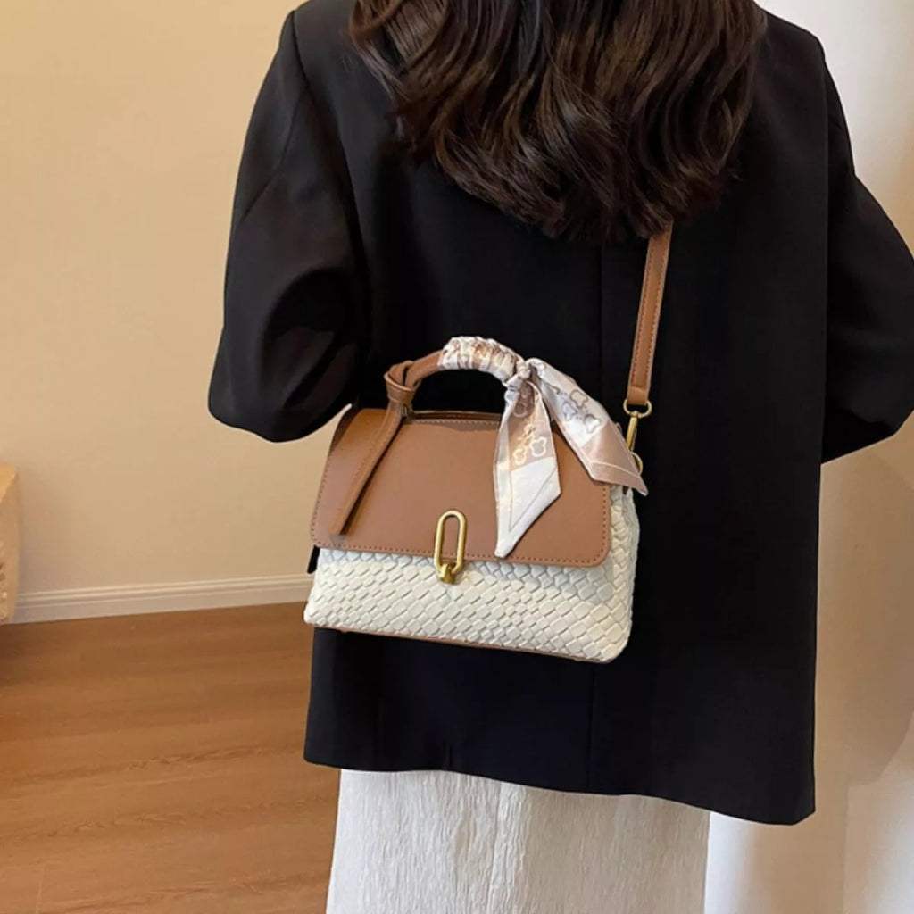 Textured Flap Crossbody Bag for Women