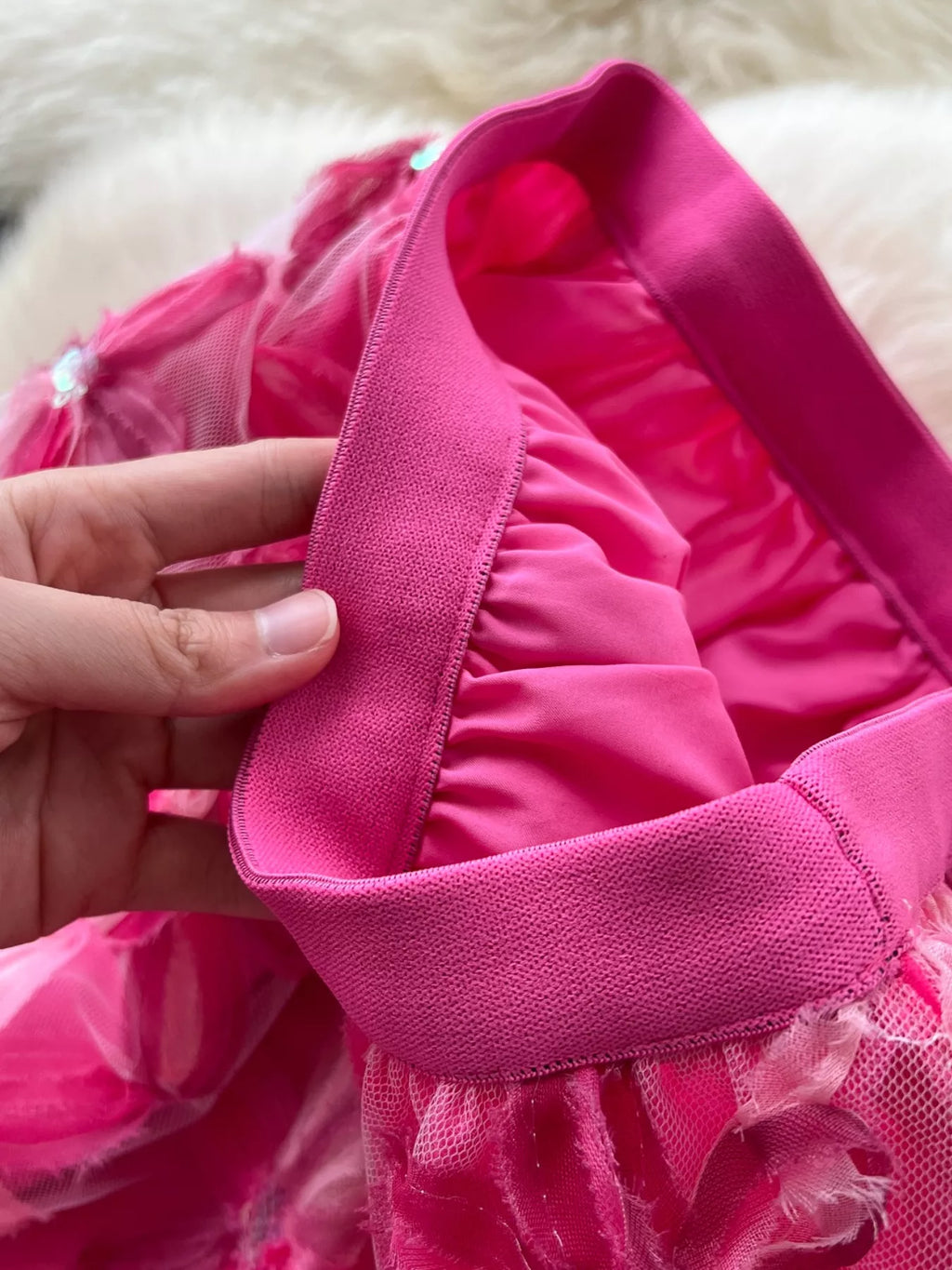 Floral Mesh Skirt in Pink for Women