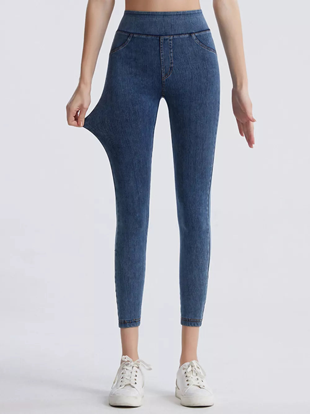 Wide Waistband Sports Leggings in Dark for Women