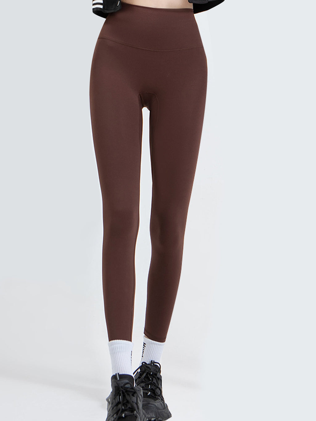 Wide Waistband Sports Leggings in Lilac for Women