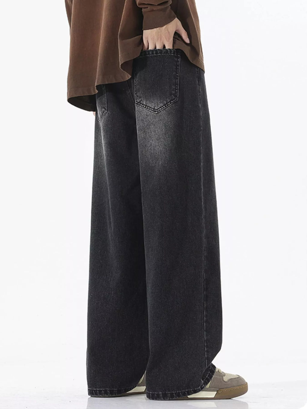 Wide-Leg Relaxed Fit Jeans Plus Size in French Blue for Men