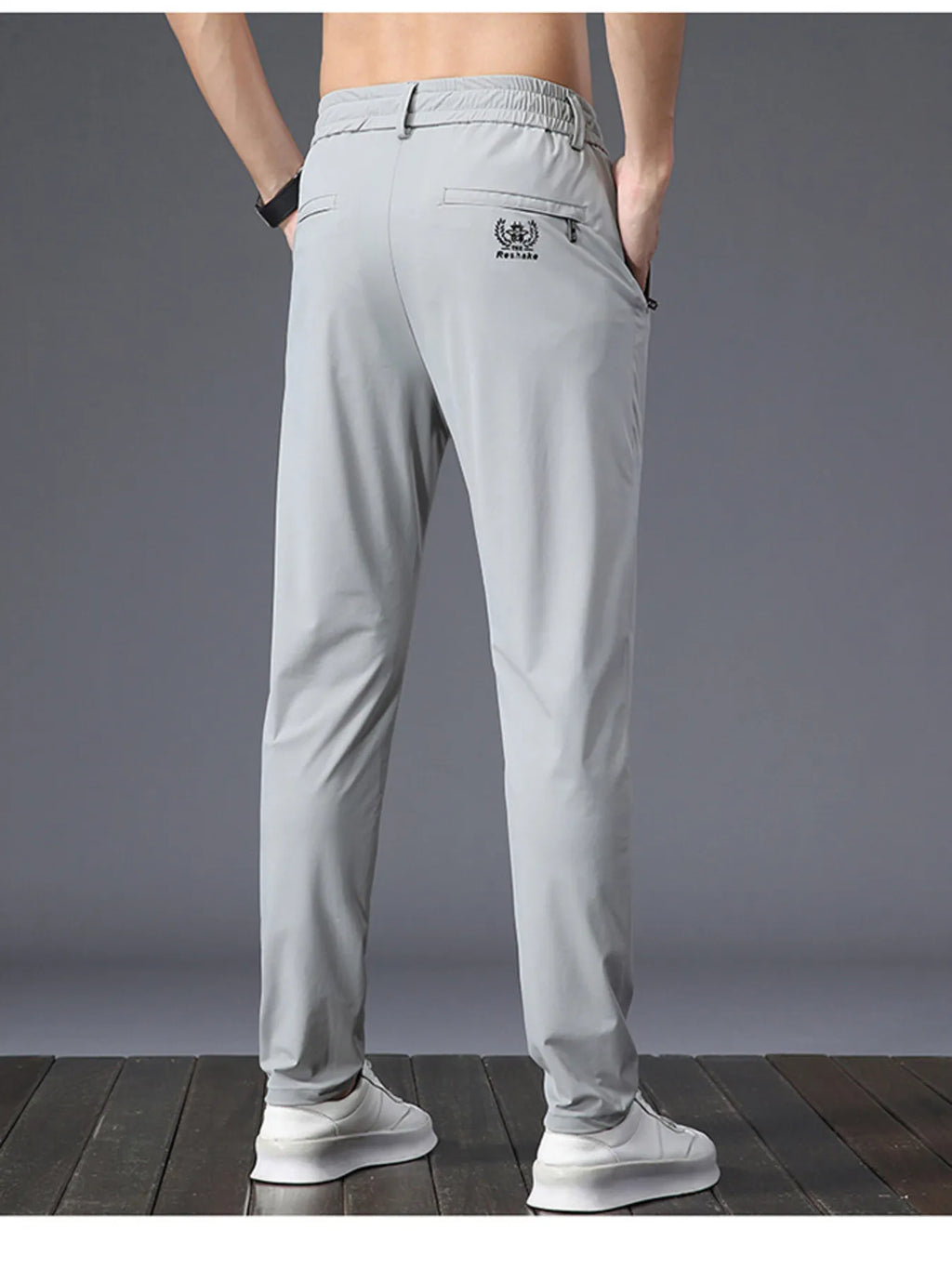 Slim Fit Pants in Black for Men