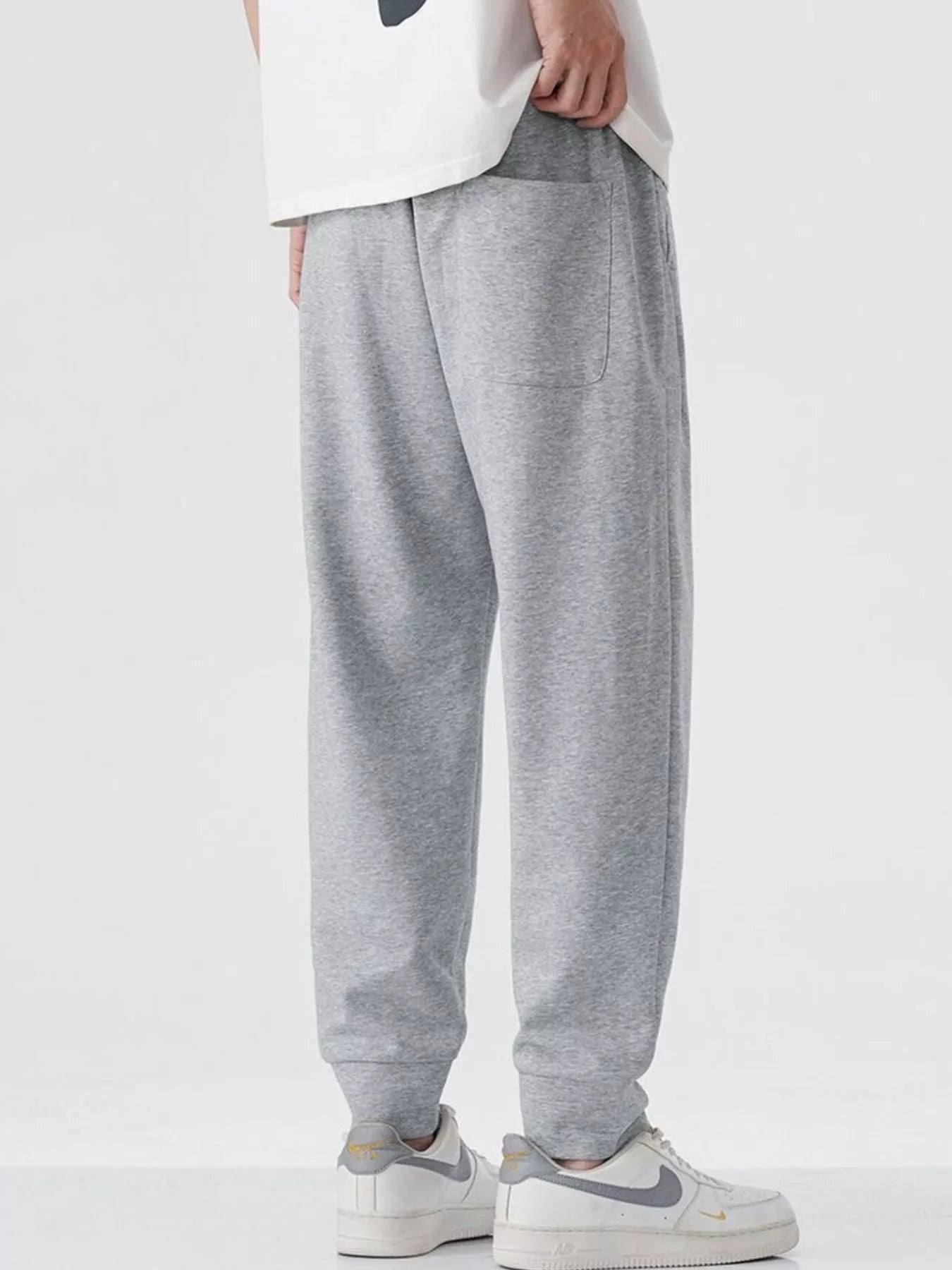Casual Drawstring Joggers in Gray for Men