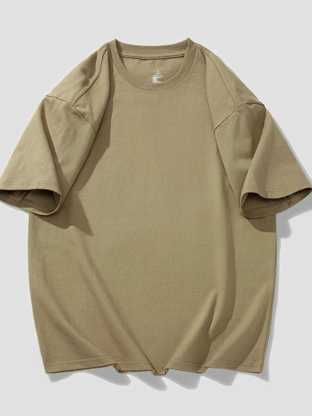 Round Neck Short Sleeve T-Shirt Plus Size in Black for Men