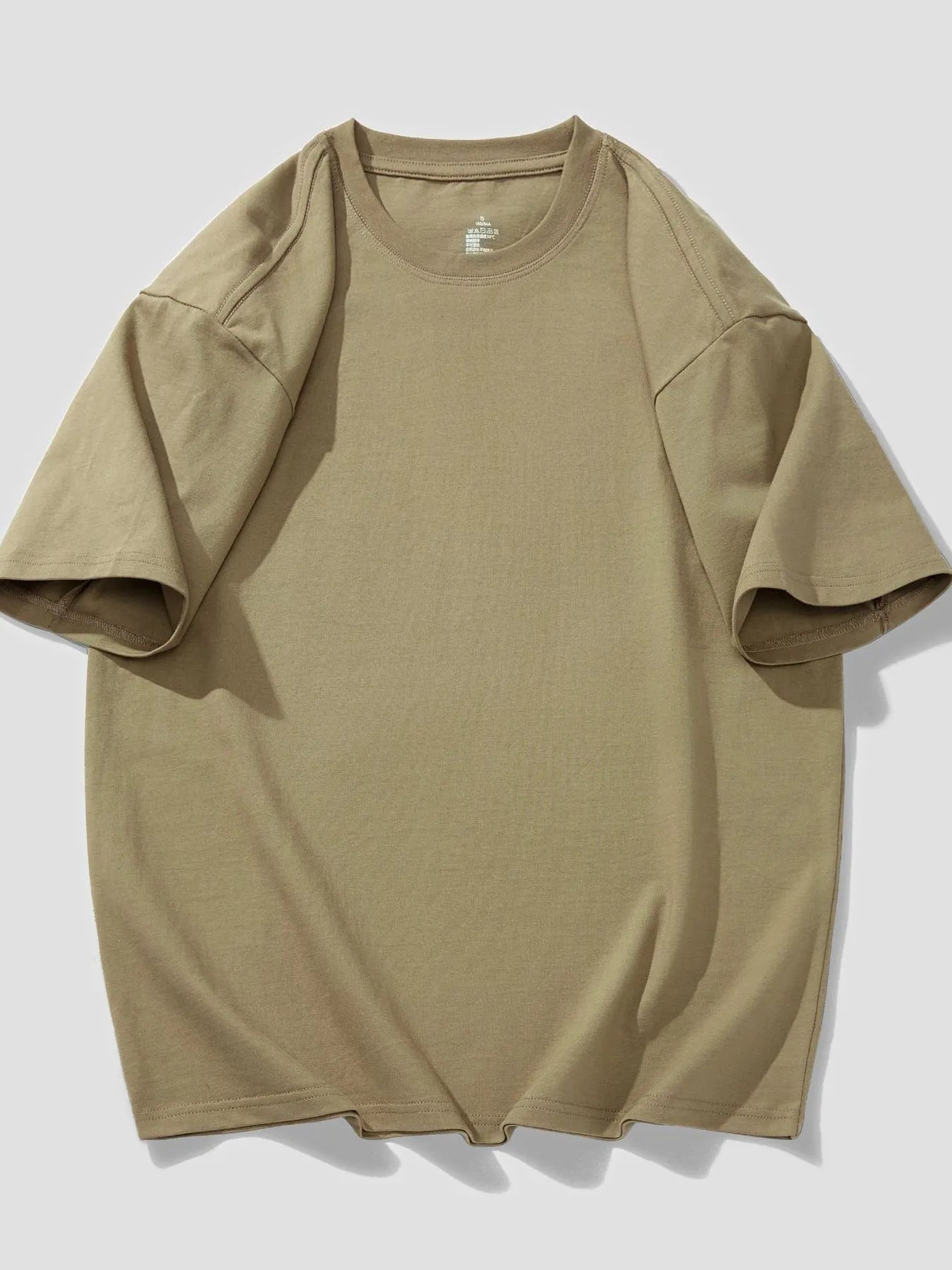 Round Neck Short Sleeve T-Shirt Plus Size in Black for Men