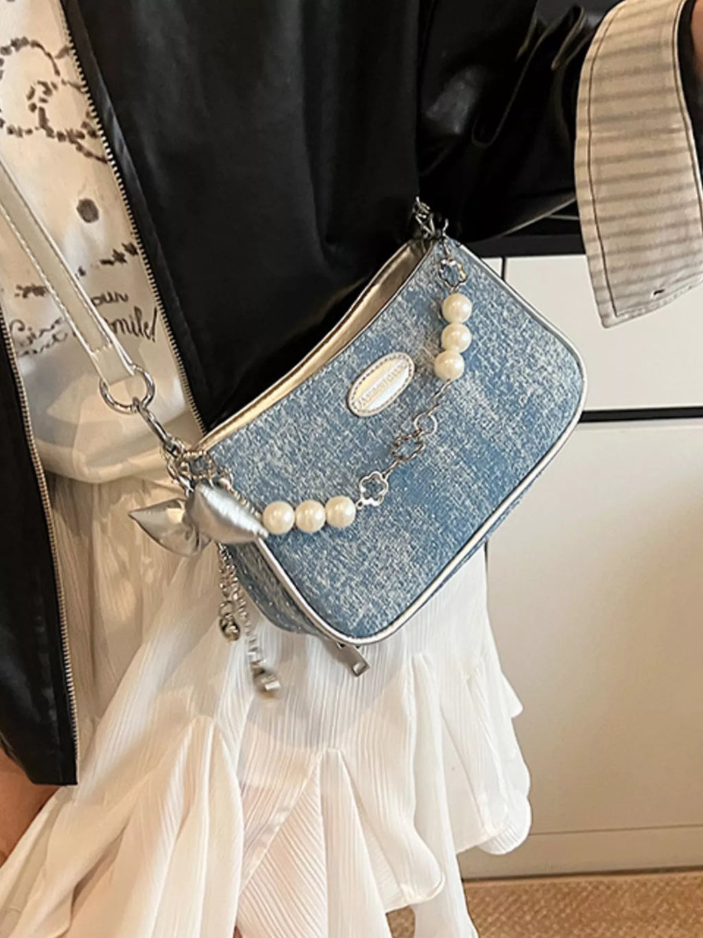 Pearl Chain Shoulder Bag for Women