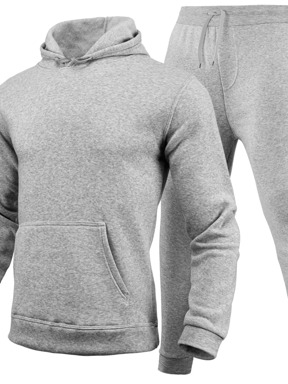 Long Sleeve Hoodie and Pants Set Plus Size in Dusty Pink for Men