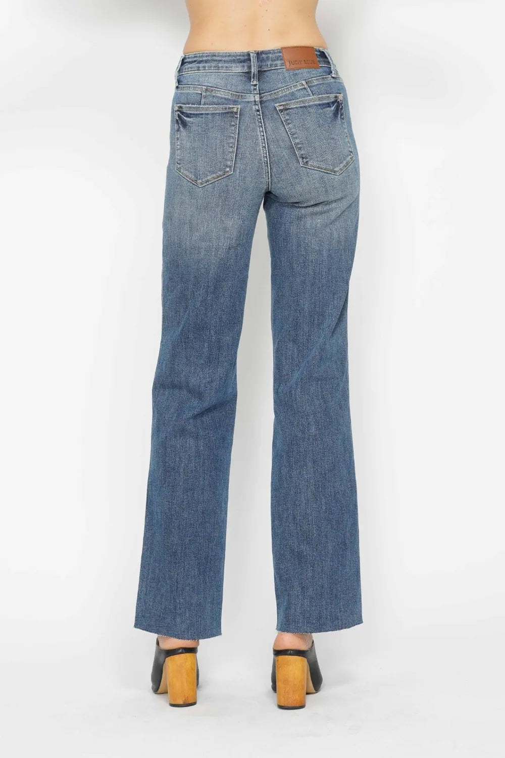 Plus Size Tummy Control Straight Jeans in Medium for Women