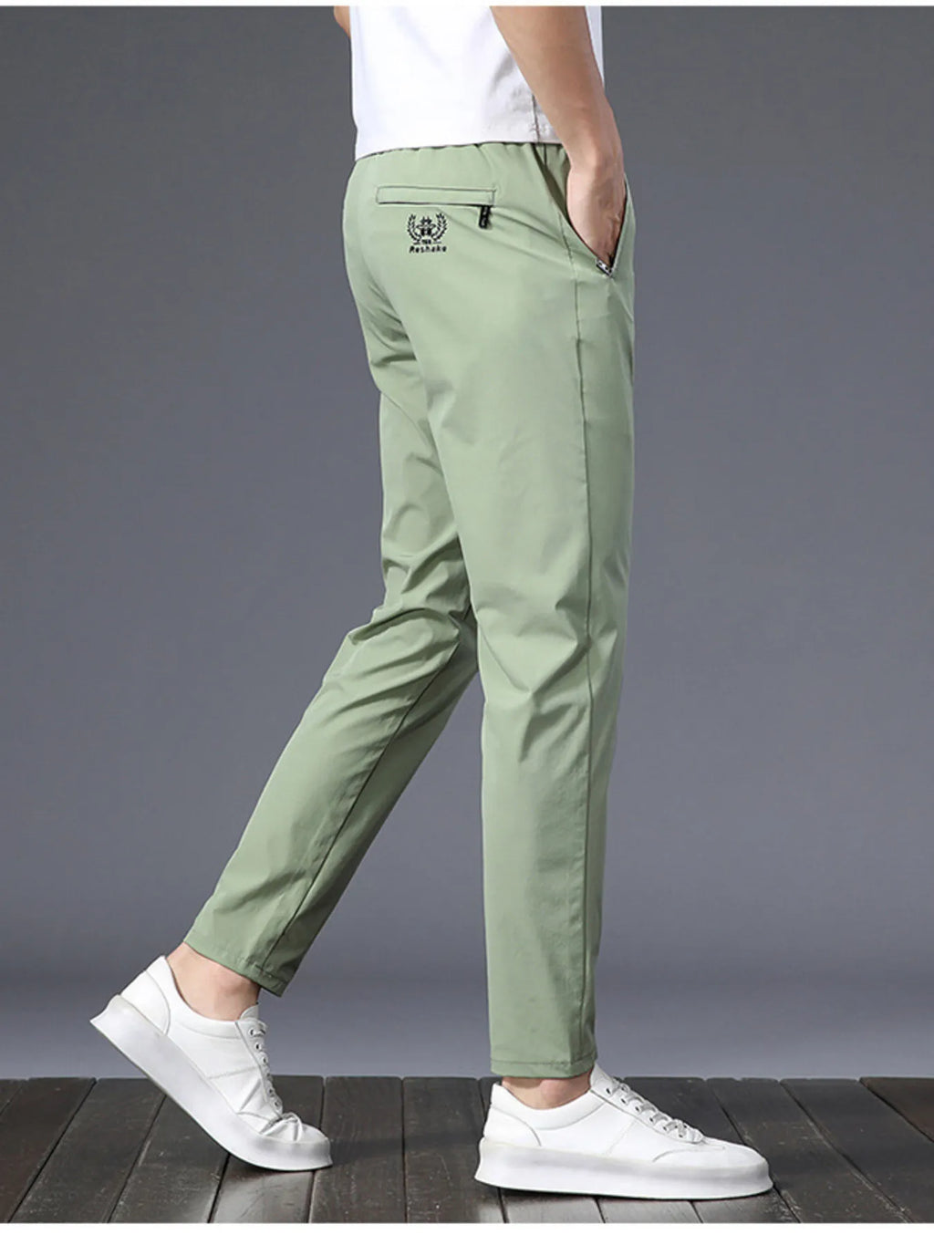Slim Fit Pants in Black for Men