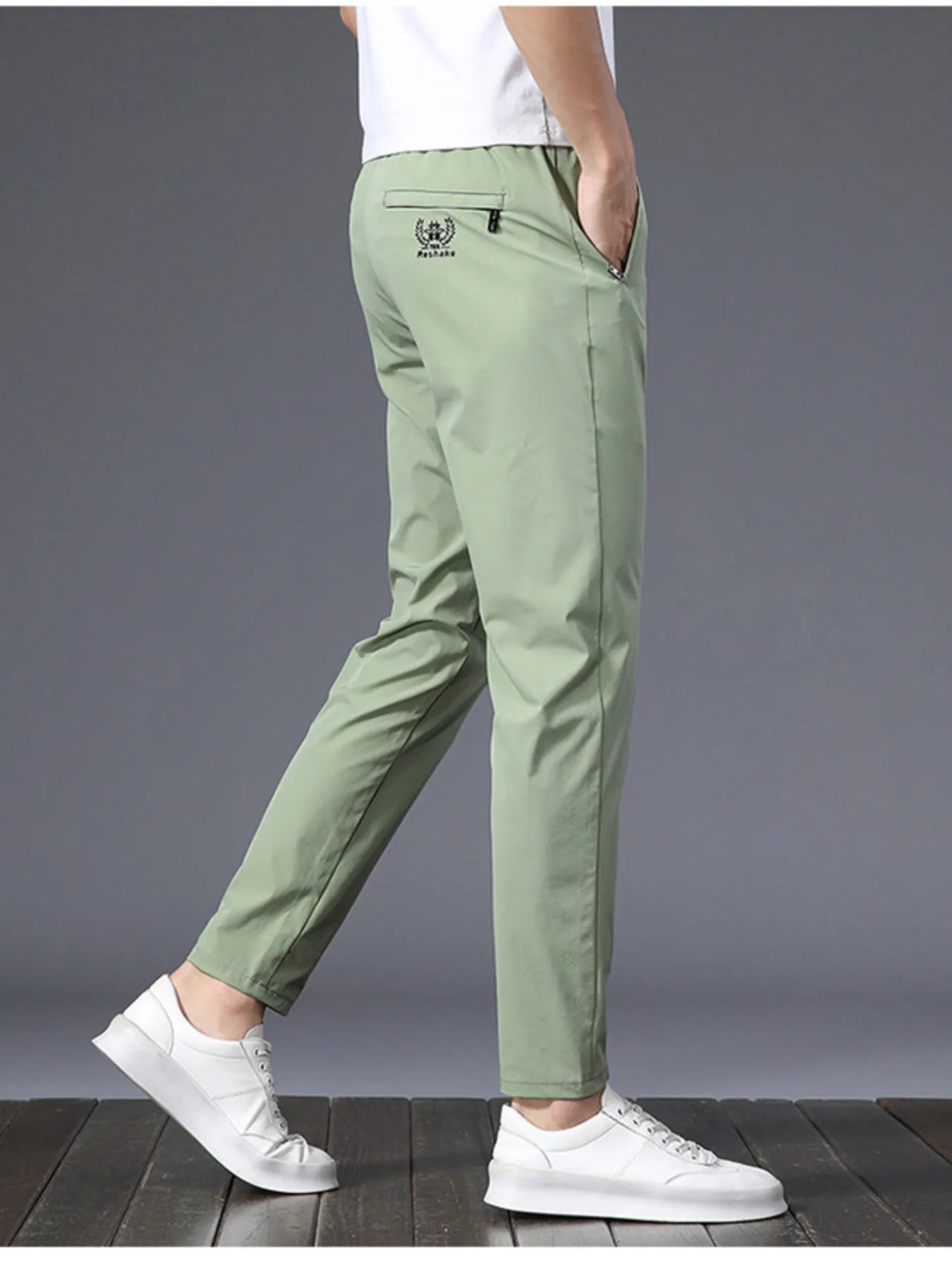 Slim Fit Pants in Black for Men