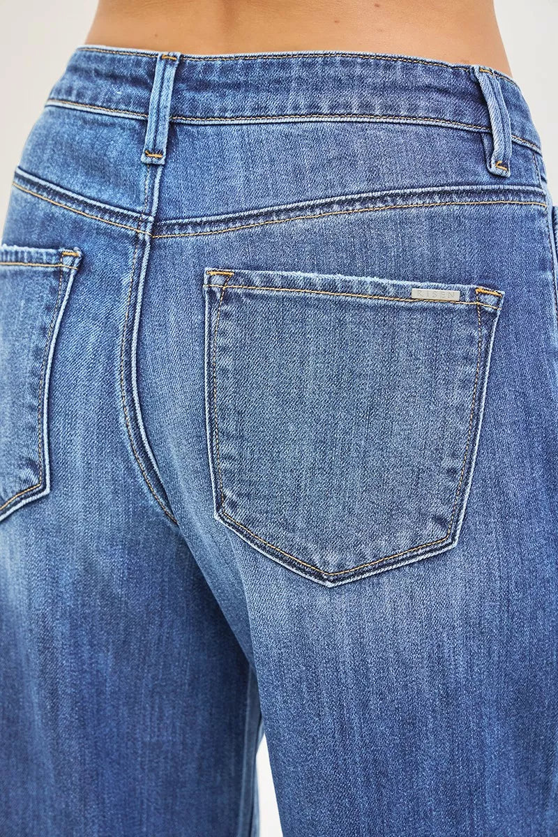 Slouchy Baggy Jeans with Pockets in Medium for Women