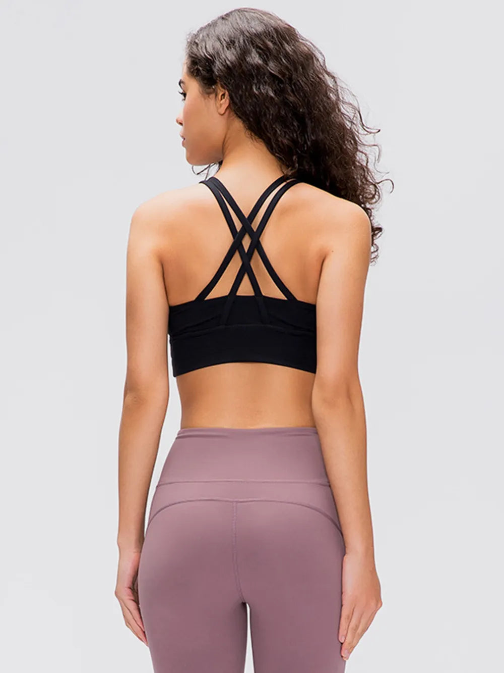 Crisscross Scoop Neck Active Tank in Dark Gray for Women