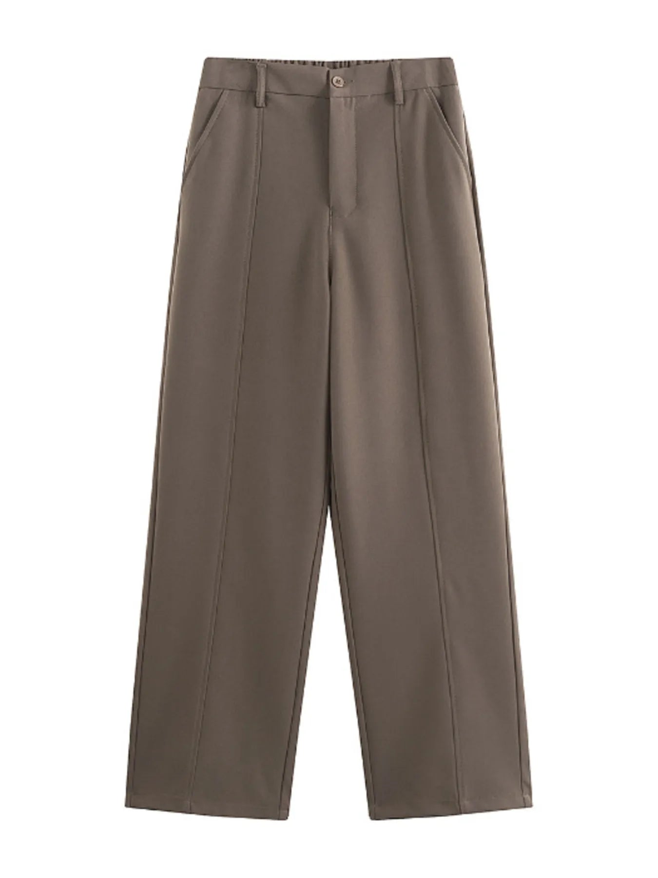 Wide Leg Pants Plus Size in Coffee for Men