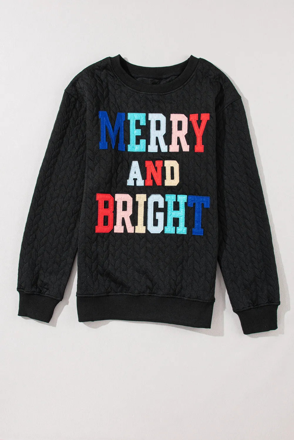Plus Size Merry and Cable Knit Pullover Sweatshirt in White for Women