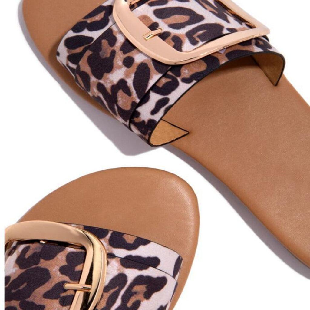 Open Toe Buckle Sandals in Black for Women